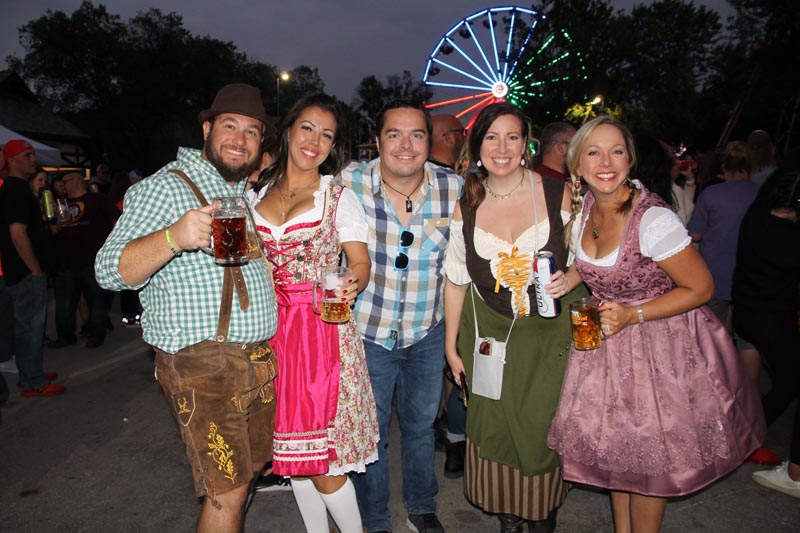 Group at Oktoberfest having a beer!