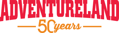 Adventureland 50th Anniversary Logo red and white